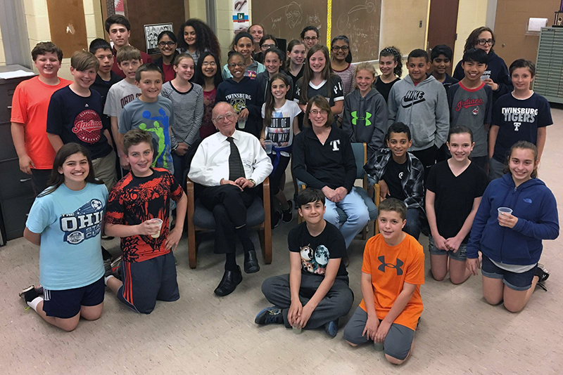 Dr. Joseph Kennedy and Dodge Intermediate students